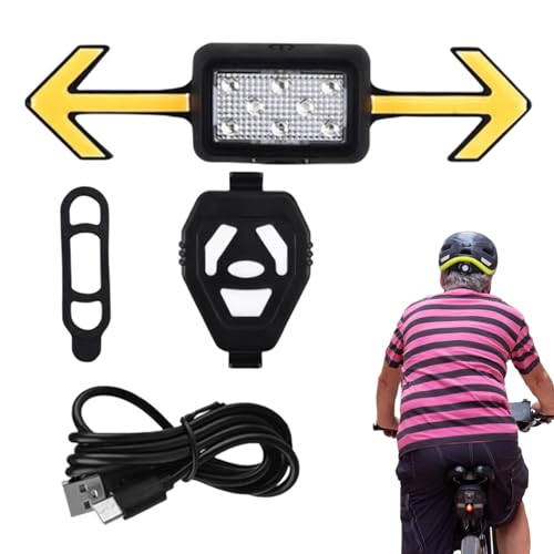 Indicatori di direzione per biciclette, Indicatori di direzione wireless - Spie telecomandate per elmetto protettivo per bici - Luci per bicicletta ricaricabili tramite USB con batteria da 300 mAh per