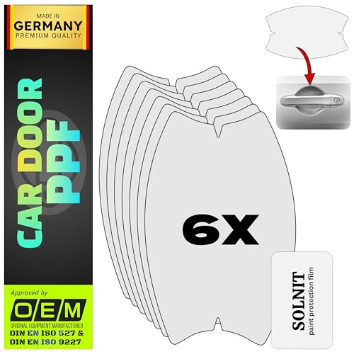 Lot de 6 films de protection de peinture pour poignées de porte de voiture - Transparent - Résistant aux rayures - Universel - Pour tous les modèles de voiture - Transparent