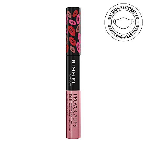Rimmel London Provocalips 16hr Kiss-Proof Lip Color - Two-Step Liquid Lipstick to Lock in Color and Shine - 430 Wish Upon A Berry, .14 fl.oz