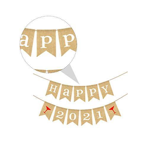 KESYOO Banner de Ano Novo 2021 Papel de Banner de Feliz Ano Novo Guirlanda de Feliz Ano Novo 2021 Su