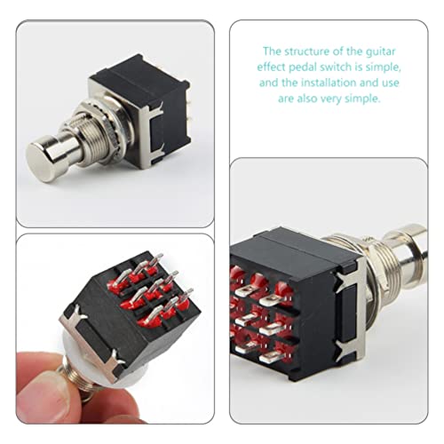 MILISTEN 4pcs Pedal Pedal Metal Switch Efeitos de guitarra elétrica Buttons Pedal Buttons Acessório