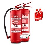 FireLoq 2X 6L Schaumlöscher 27A | 183B mit Prüfnachweis, Wandhalter und Manometer