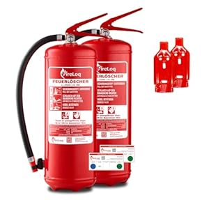 FireLoq 2X 6L Schaumlöscher 27A | 183B mit Prüfnachweis, Wandhalter und Manometer