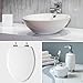 Mayfair Bennett Toilet Seat with Chrome Hinges, Slow Close Wood Seat, Secure Metal Hinges, Easy Install, Made in USA, Elongated, White