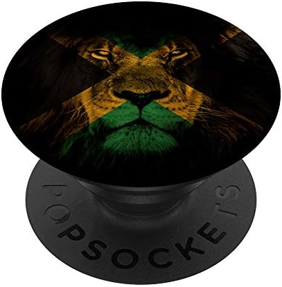 Jamaica Flag and African Lion Picture – Jamaican Pride PopSockets Swappable PopGrip