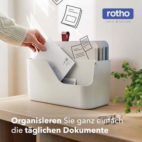 Rotho MyPaper Inbox Dokumentenorganizer MY PAPER Plus, Kunststoff (PP) BPA-frei, weiss, (36.4 x 16.8 x 31.7 cm), Weiß/Blau