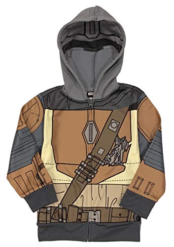 STAR WARS The Mandalorian Boys' Mando Sublimated Costume Hoodie (6/7) Charcoal