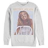 Fifth Sun Epic Rights Men's Spears Faded Britney Pullover Crew Fleece, White, Large