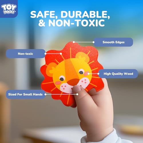TOY Life Wooden Puzzles for Toddlers 2-4, Montessori Toys for 1 2 3 Year Old Boys Girls, Animals Puzzles Educational Learning Toys 2 Year Old, Toddler Birthday Gifts Toy for Baby Girl Boy 6M+