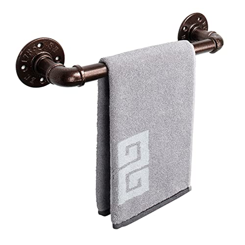 NearMoon Industrielle Rohr-Handtuchstange, strapazierfähig, Badezimmer-Hardware, Handtuchstange, Zubehör, Wandmontage, DIY, rustikales Eisen, Badezimmer-Handtuchhalter (Bronze, 30,5 cm) Cover