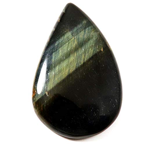 Œil de tigre bleu cabochon poire, cadeau idéal pour passionné