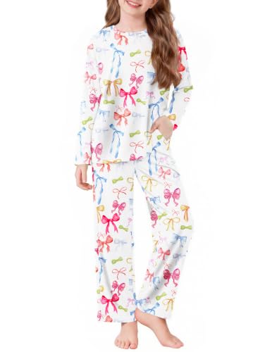 Arshiner Girls Pajamas Cute Long Sleeve and Pants Pjs Set Kids Sleepwear