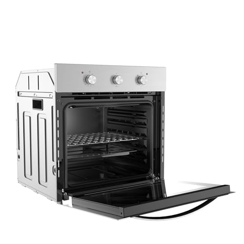 Empava Stainless Steel 24" Built-in Single Wall Ovens with Basic Broil/Bake Functions Mechanical Knobs Control, WOA01