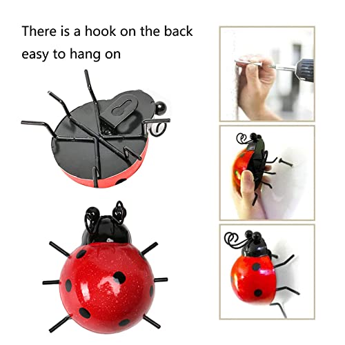 image for Cruis Cuka Metal Garden Decor for Outside Cute Ladybugs Yard Art Lawn 