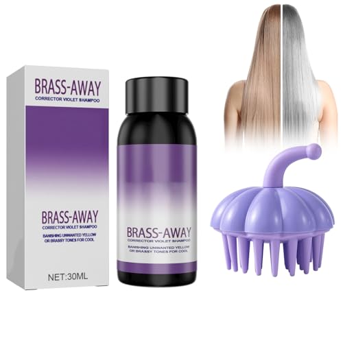 Eazerom 15 300ml Purple Hair Shampoo Champú Violeta, Champú Anti-amarillos,Para Cabello Rubio, Decolorado, con Mechas o Canas,Shampoo Matizador Rubio con Pigmentos Violetas