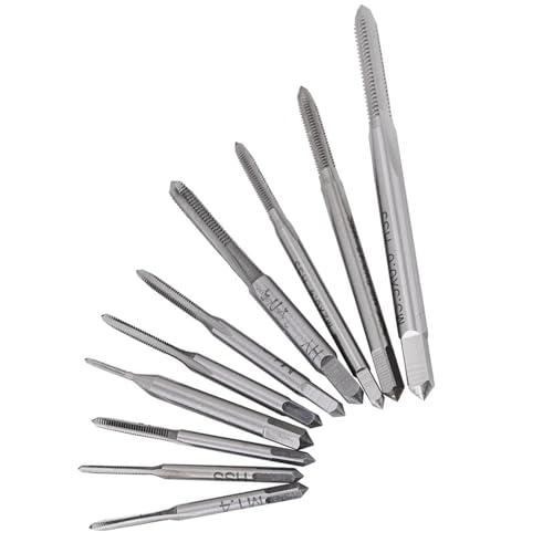 10 Stück Metrischer Gewindebohrer Set Mini Maschinen Gewindebohrer M1/M1.2/M1.4/M1.6/M1.7/M1.8/M2/M2.5/M3/M3.5 Handgewindebohrer für Uhren