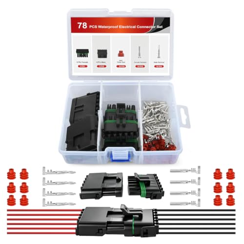Image of Nilight 78PCS 3 Kits 6 Pin Waterproof Automotive Electrical Connector Kit