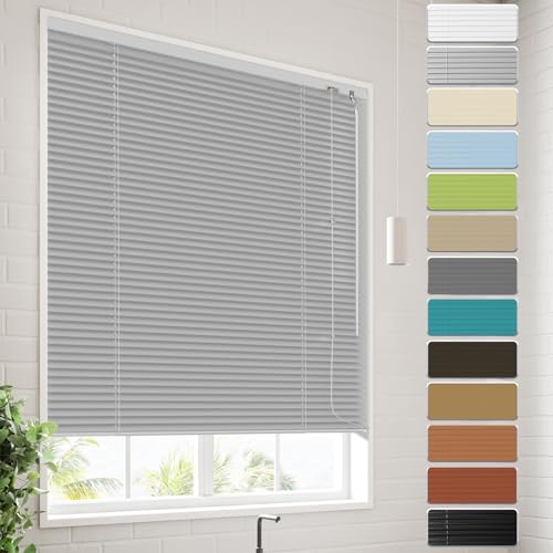 Grandekor ブラインド ブラインドカーテン オーダーメイド カーテン レール取付可能 0.5cm単位でオーダー 防水 遮熱 取付け簡単 目隠し13色 右操作 シルバー 幅130x丈100CM