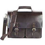 Große, strapazierfähige Aktentasche aus naturbelassenem Anilin-Leder für Frauen und Männer mit den Maßen (ca.): 41 x 32 x 12 cm, Größe L, Gewicht 2.500 Gramm, erhältlich in den Farben Braun und Schwarz. Das Rindsleder ist frei von giftigen AZO-Farbstoffen, PCP und Chrom 7