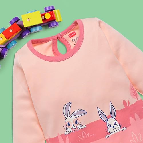 Image of LuvLap Baby Girls 100% Cotton Full Sleeve Top & Pyjama Sets, Pack Of 02