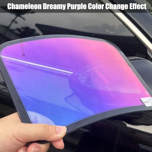 Image of Chameleon Dreamy Purple Windshield Tint 65% VLT Car Front Window Tint Colorful Purple Blue Color Change Effect Car Window Solar Protection Film, 29.52 inch x 118.11 inch