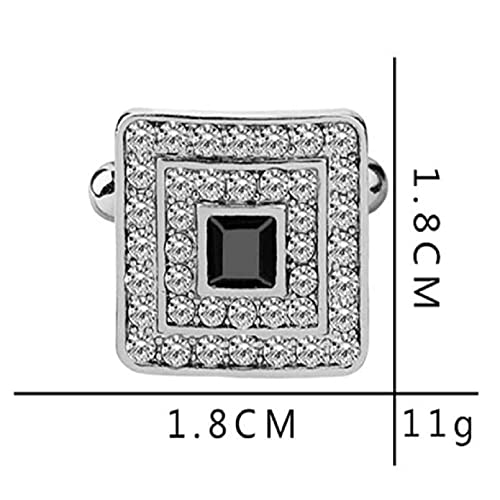 V & L Black Silver Crystal Cuff Links – Fancy Unique Elegant Sparkling Luxury Gem Stone Cufflinks For Men In Square - Perfect For Wedding, Formal, Suits, Business And Groom Cufflink #TOP5