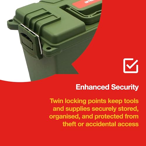 Amtech - Plastic Tool Box, Waterproof Storage Box with Twin Locking Points for Secure Storage, Durable Toolbox for Daily Use, Stackable Space-Saving Design, Maximum Capacity of 4kg/ 4.7L 4 Amtech - Plastic Tool Box, Waterproof Storage Box with Twin Locking Points for Secure Storage, Durable Toolbox for Daily Use, Stackable Space-Saving Design, Maximum Capacity of 4kg/ 4.7L - Image 4