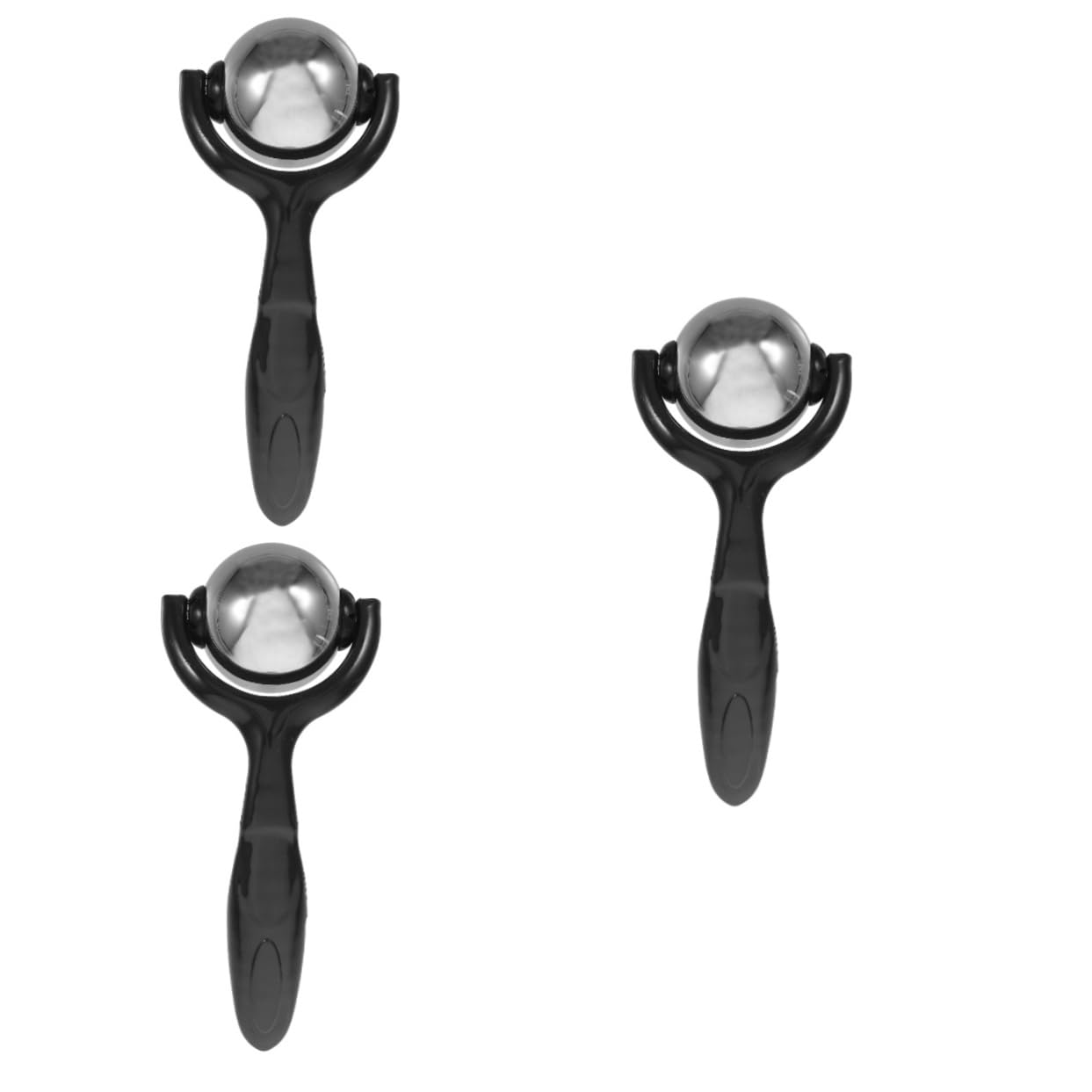 BESTYASH 3 Pezzi strumento di massaggio facciale massaggianti Roller del viso Grinza scultura palla strumento guasha per faccia a strumento guasha facciale Solo Black