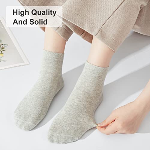 J-Box Women Cotton Crew Socks,10-Pairs Thin Casual Dress Socks For Business,Trouser, Breathable Soft Running Ankle Socks #TOP3