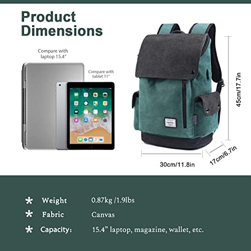 WindTook Laptop Backpack for Women 15.4 Inch with USB Port Mens Computer PC Bag Girls School Bookbag College Travel Work Business 30 x 17 x 45 cm