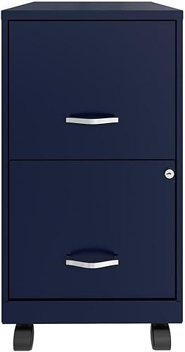 Miniatura 7 de UrbanPro Gabinete de archivo vertical inteligente móvil móvil de metal de 18" con 2 cajones en rojo