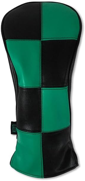 Green and Black Checkered Pattern Anime Inspired Golf Driver Head Cover