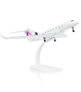 QIYUMOKE 1/150 Diecast Business Jet Model Airplane Model with Display Stand Metal Aircraft Model Desktop Decor Office Decor Collection Aviation Fan Gift