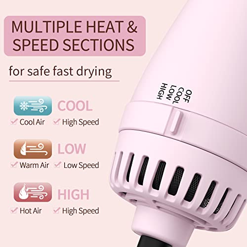 Hair Dryer Brush Blow Dryer in One, Upgraded 4 in 1 Hair Dryer and Styler Volumizer with Negative Ion Anti-frizz Ceramic Titanium Barrel Hot Air Hair Straightener Brush - Image 3