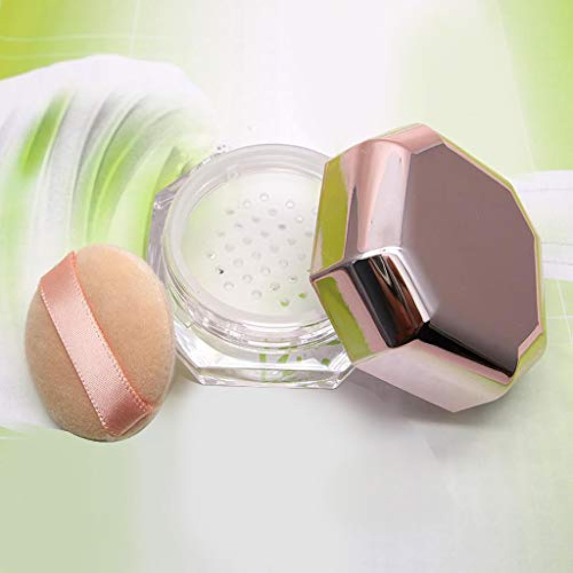 Reusable Loose Powder Container with Puff and Net Sifter