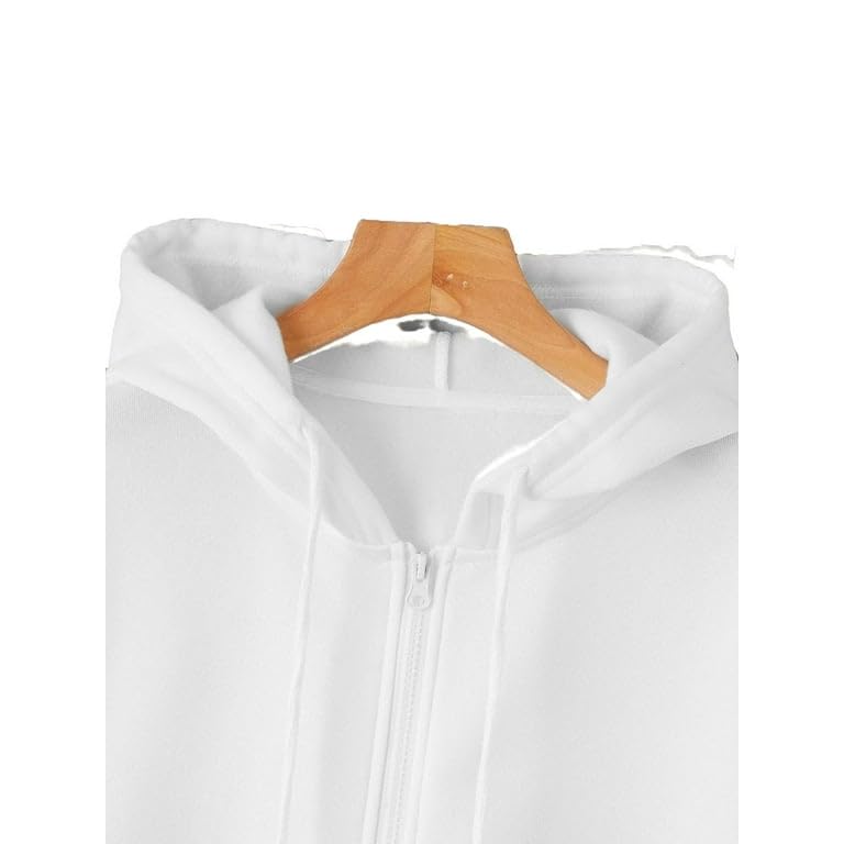 Image of Rabboni Women's Solid Zip-Up Hoodie Jacket | Full Sleeve Hooded Sweatshirt with Kangaroo Pockets | Casual Winter Wear Hoodie for Women