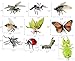 Gemini&Genius 10Pcs Bug Toys for Kids, Woodland Animals, Insect Figurines, Cicada, Ladybird, Mosquito, Bee, Dragonfly, Caterpillar, Spider, Butterfly, Phyllium, Samia Cynthia Animal Toy Gifts for Kids