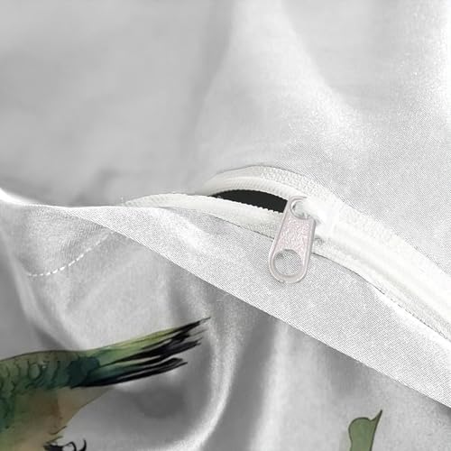 Parure de lit colibri et roses housse de couette microfibre 135x200cm pour adulte - 8