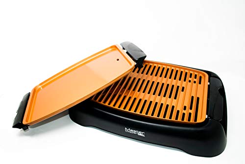EHS.tv Master Copper Grill, Parrilla eléctrica de Cobre. Antiadherente y Libre de Humos.