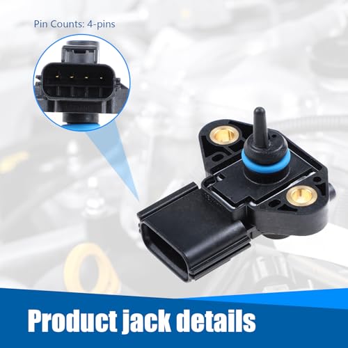 Dawfall ALLCGQ2410BL- 1 Pc Car Fuel Injection Pressure Sensor, Waterproof Durable Metal Vehicle Pressure Sensor Replacement Oem #3F2E-9G756-Aa 0261230093 3F2Z9G756Ac Compatible thumb #3