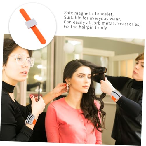 Porte-épingle silicone NUOBESTY orange pour chignons - 4