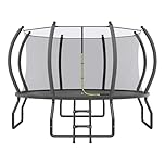 YUMPIE 8FT 10FT 12FT 14FT 15FT 16FT Outdoor Trampoline with Enclosure Net and Ladder, Recreational Trampolines for Kids and Adults, Quick Connect Frame, ASTM Approval