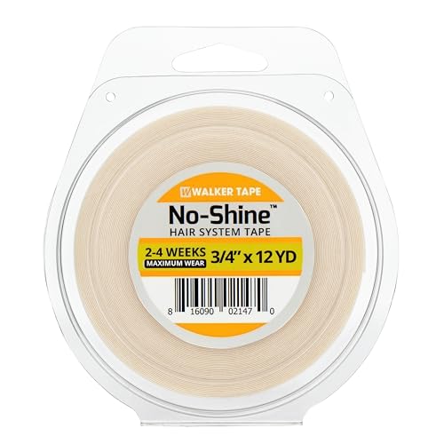 Walker Tape No-Shine Hair System Tape Roll 3/4" x 12 Yards, Hypoallergenic Double Sided Wig Tape for Lace Systems, Toupees, and Tape in Hair Extensions Human Hair, Maximum Wear Invisible Bonding Tape