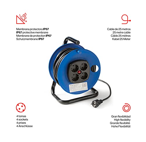 FAMATEL - Avvolgibile 4 prese | TT | 16A | 250 V |...