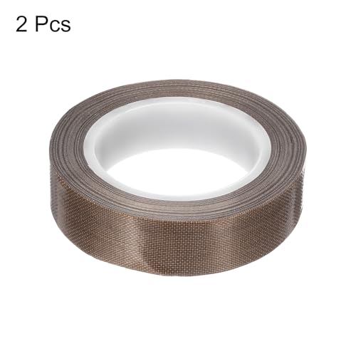 Image of MECCANIXITY 9m /30 Feet,19mm /0.7 Inch PTFE Tape,PTFE Fabric Tape,Adhesive PTFE Film Tape for Vacuum Sealer Machine,Hand Sealers High Temperature,Brown,Pack of 2