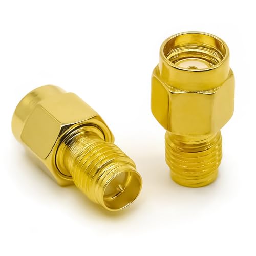 Adaptador Conector RP-SMA Hembra a RP-SMA Macho x2 miniatura 1