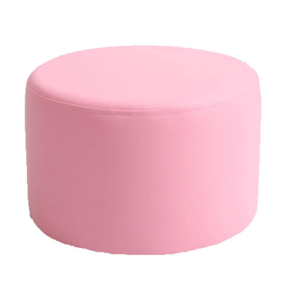 Tabouret de salon en bois rose - Pouf repose-pieds de canapé