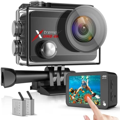 Waterproof Action Camera 4K, CAMWORLD Native 4K 20MP Ultra HD Video with Front & Touch Rear Screens,131ft Underwater Camera with EIS, WiFi,Sports,170° Wide Angle Web Camera with Accessories