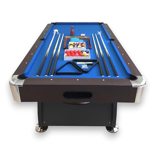 8' Feet Billiard Pool Table Vintage Blue 8FT with Automatic Ball Return System Snooker Full Set Accessories Game