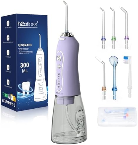 H2ofloss - Dental Water Pick, 300ml Cordless Portable Oral Irriga...